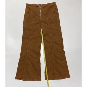 Pilcro Anthropologie Mid Rise Cropped Flare‎ Jeans Size 28 Brown